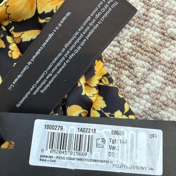 NWT Girls Versace one-shoulder Swimsuit - Size 14a - Picture 2 of 4